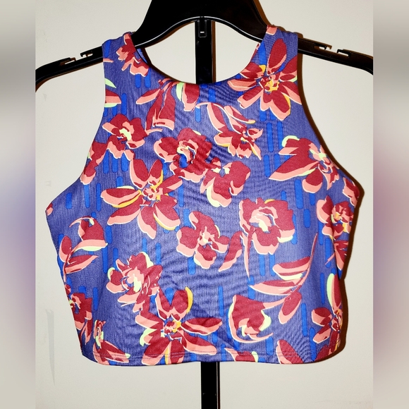 Athleta Tops - ATHLETA Conscious Crop Top / Sport Bra Blue Purple Floral NWOT